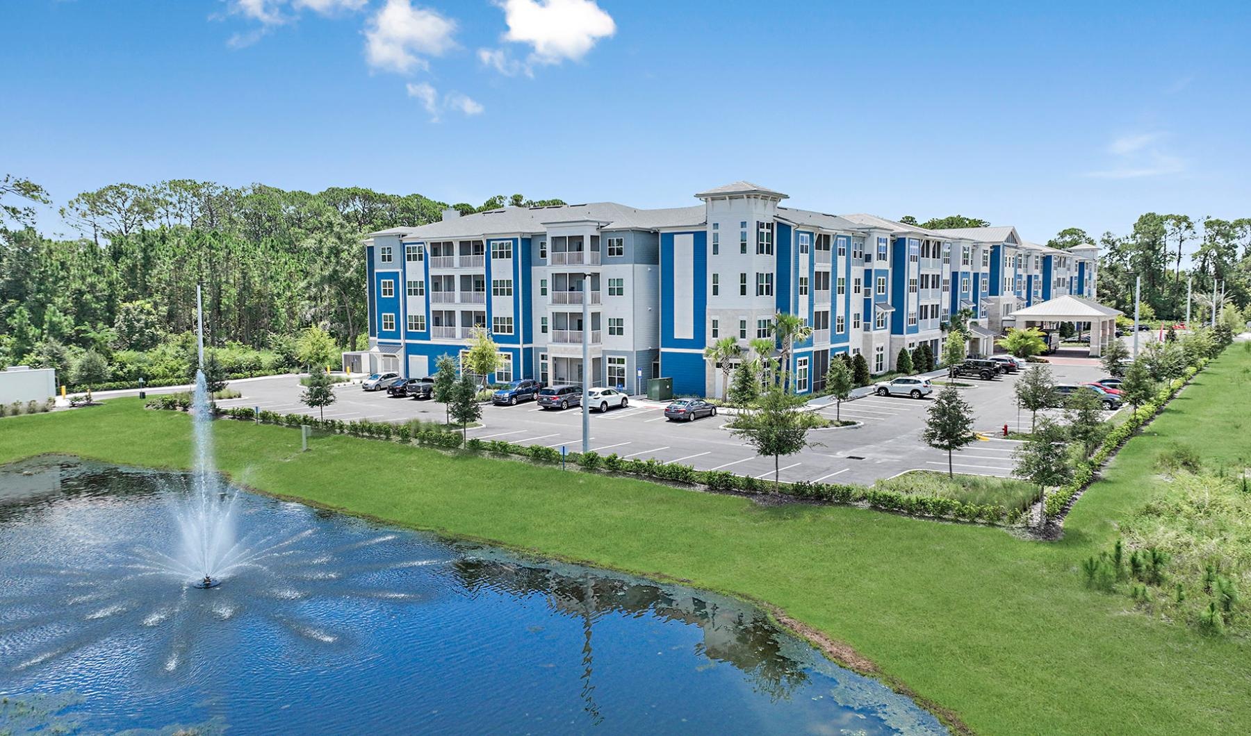 Relax and unwind poolside pond with fountain